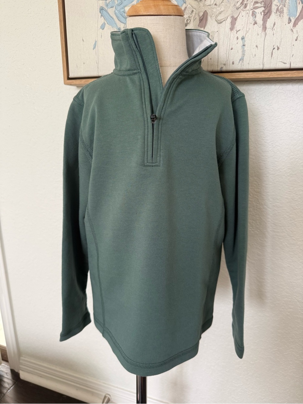 NWOT Crewcuts Boys Green Quarter-Zip Pullover Sweatshirt